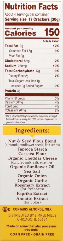 slide 4 of 6, Simple Mills Almond Flour Farmhouse Cheddar Crackers 4.25 oz, 4.25 oz