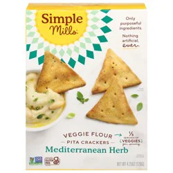 Simple Mills Veggie Flour Mediterranean Herb Pita Crackers 4.25 oz