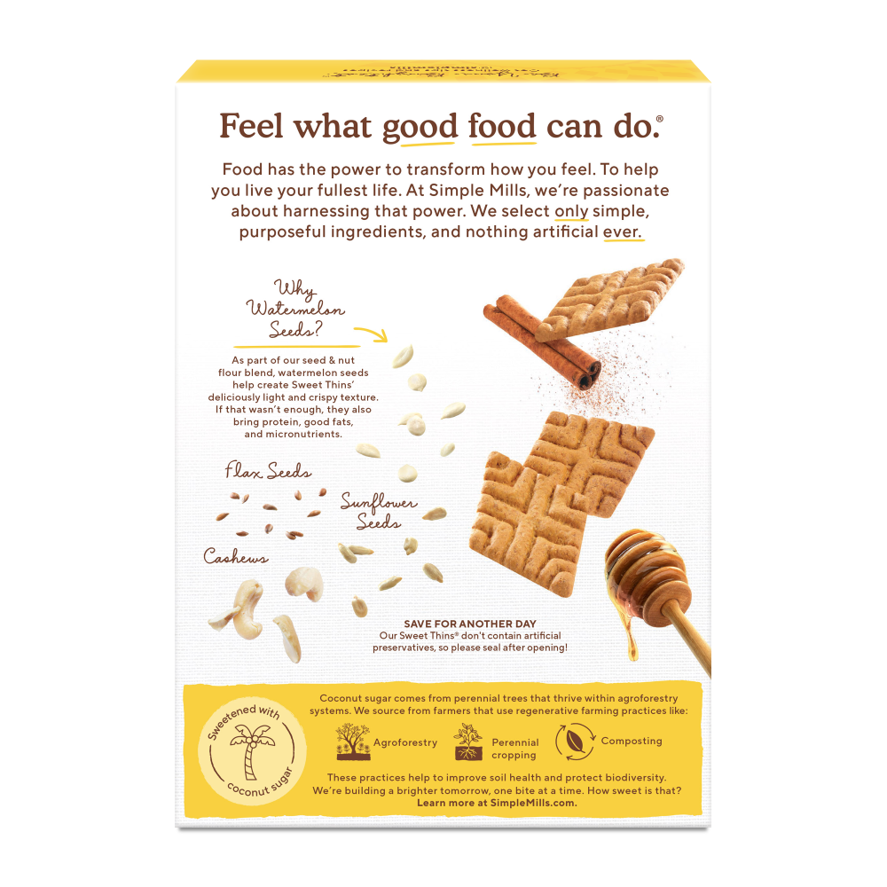 slide 2 of 4, Simple Mills Seed & Nut Flour Honey Cinnamon Sweet Thins - 4.25 oz, 4.25 oz
