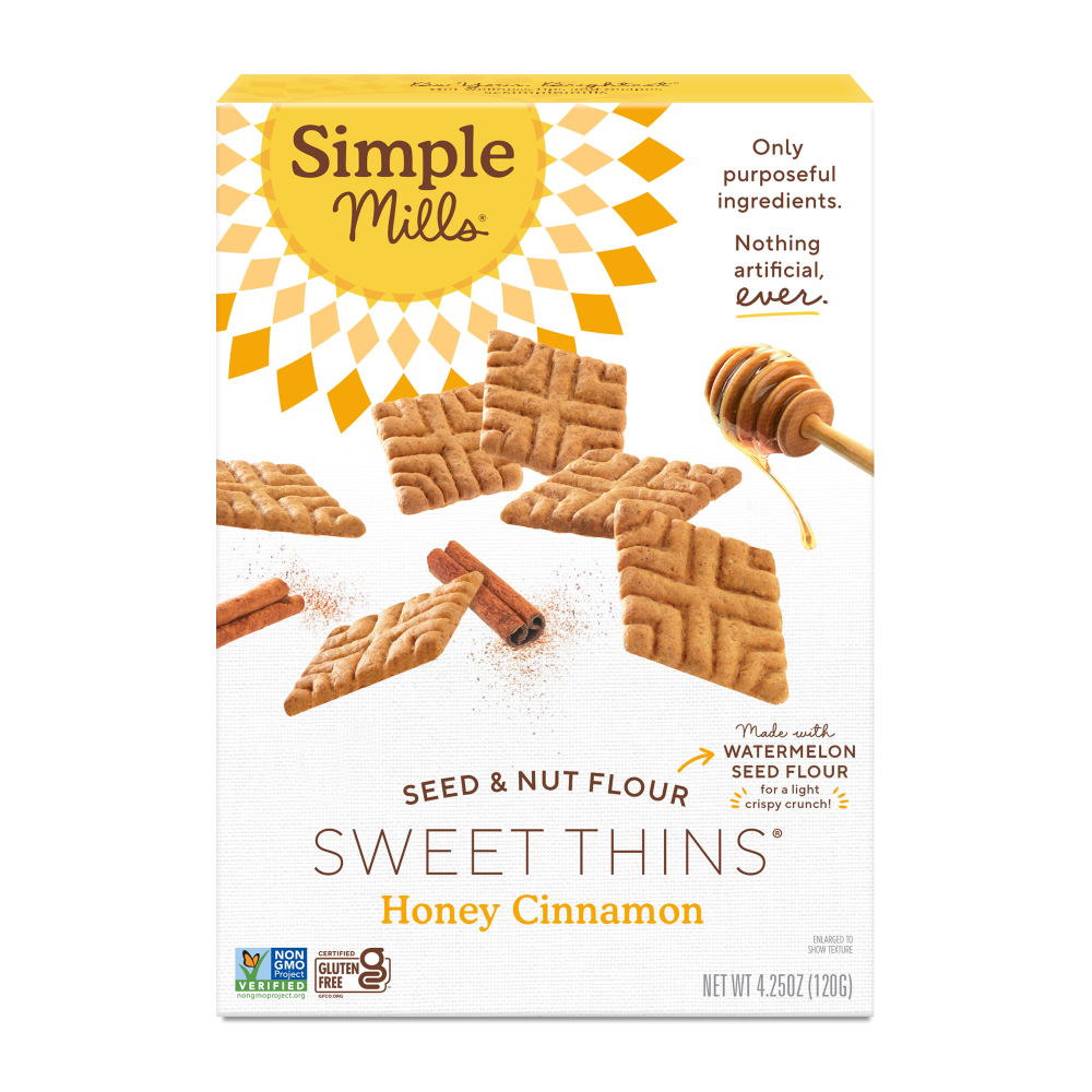 slide 4 of 4, Simple Mills Seed & Nut Flour Honey Cinnamon Sweet Thins - 4.25 oz, 4.25 oz