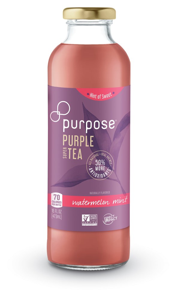 slide 2 of 3, Purpose Watermelon Mint Purple Tea, 16 oz