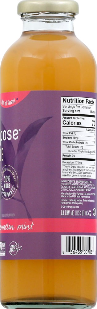slide 3 of 3, Purpose Watermelon Mint Purple Tea, 16 oz