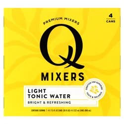 Q Drinks Mixers Light Tonic Water, Premium Cocktail Mixer Made with Real Ingredients