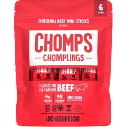 Chomps Original Chomplings Mini Beef Sticks 6 Count