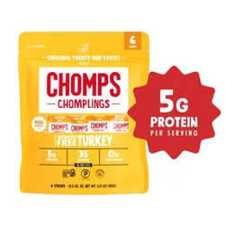 Chomps CHOMPLINGS Original Turkey Mini Meat Sticks, 6 Count