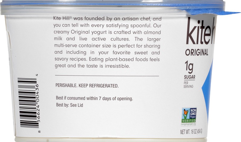 slide 3 of 5, Kite Hill Original Dairy Free Plain Unsweetened Almond Milk Yogurt 16 oz, 16 oz