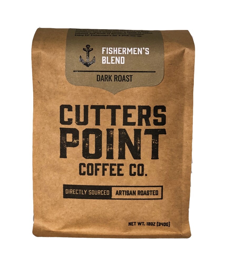 slide 1 of 1, Cutters Point Coffee Co. Fisherman's Blend Dark Roast Whole Bean Coffee, 12 oz