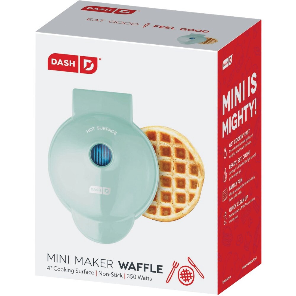 slide 2 of 6, Dash Mini Waffle Maker, Aqua, 1 ct
