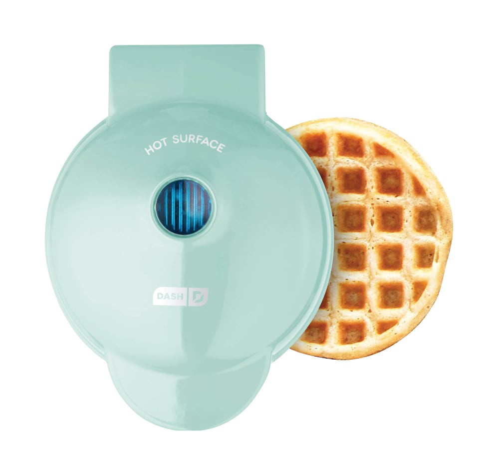 slide 2 of 6, Dash Mini Waffle Maker, Aqua, 1 ct