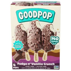 Goodpop Fudge N' Vanilla Crunch Dipped Bars 4 Pack