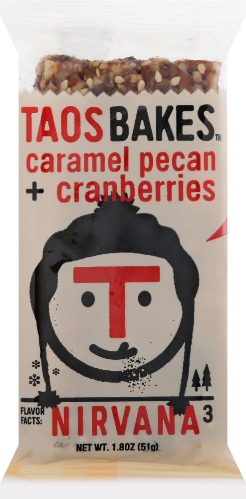 slide 1 of 1, Taos Bakes Caramel Pecan & Cranberries Bar, 1.8 oz
