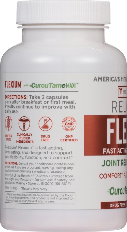 slide 4 of 5, Relaxium Flexium Fast Acting Joint Support 60 Capsules, 60 ct