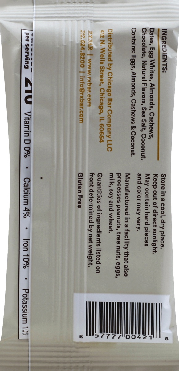 slide 2 of 6, RXBAR Protein Coconut Chocolate Bar, 1.83 oz