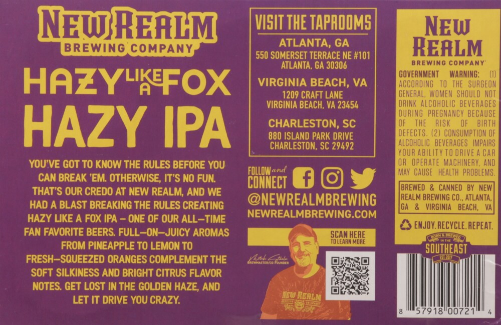 slide 6 of 6, New Realm Brewing Company Hazy IPA Beer 6 - 12 oz Cans, 12 oz