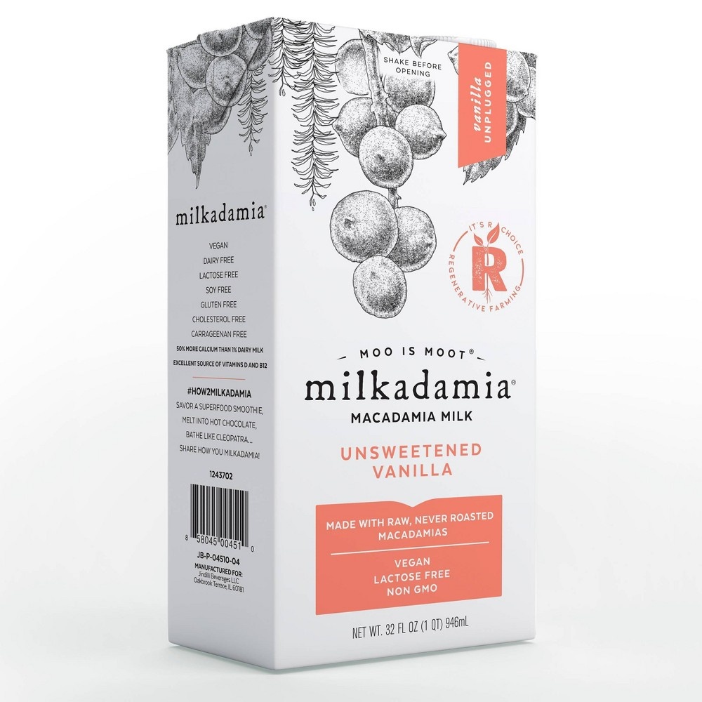 slide 2 of 4, Milkadamia Milkdamia Unsweetened Vanilla Milk - 32 fl oz, 32 fl oz