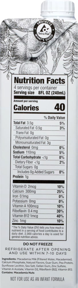 slide 3 of 4, Milkadamia Milkdamia Unsweetened Vanilla Milk - 32 fl oz, 32 fl oz