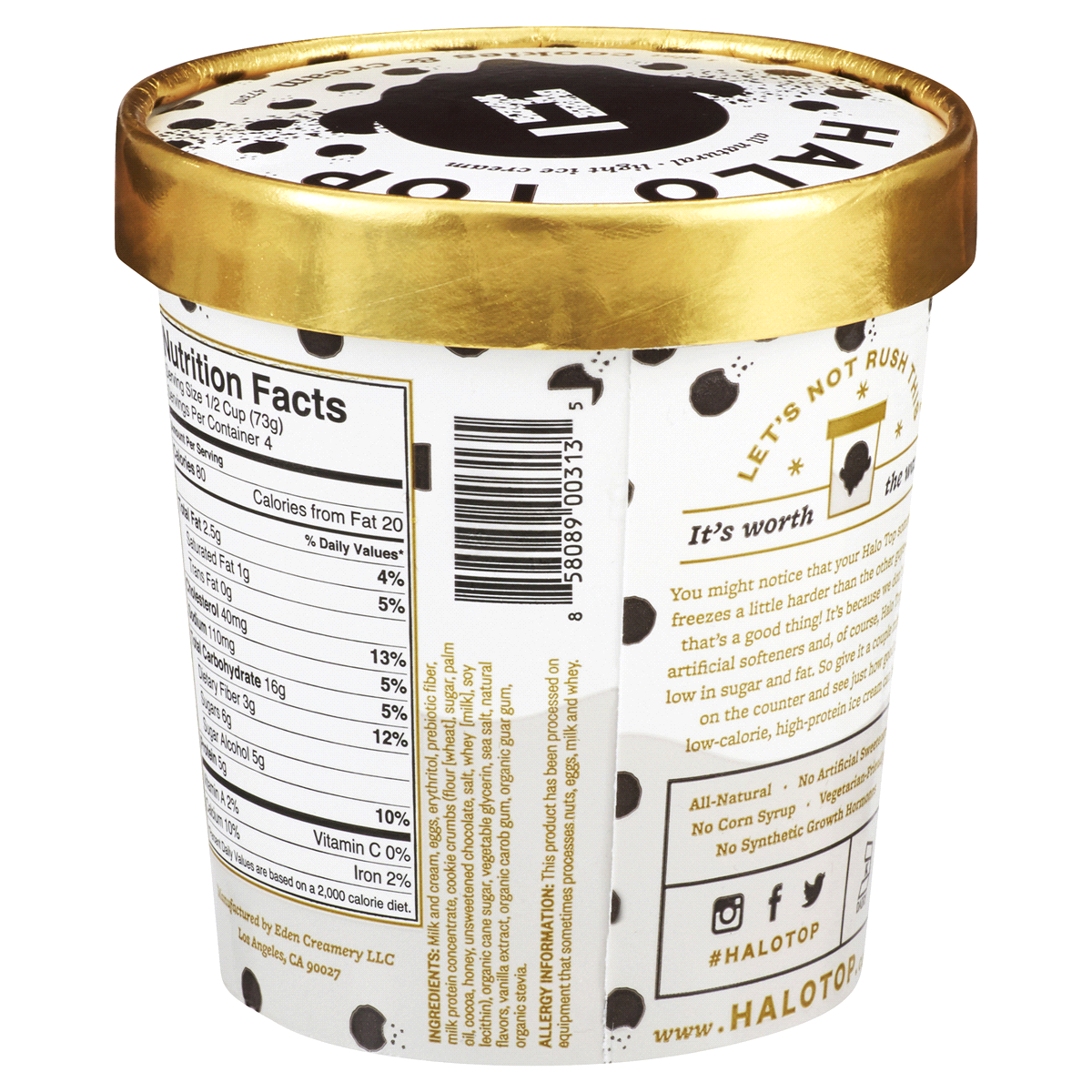 Halo Top Cookies & Cream Ice Cream - 16oz : Target