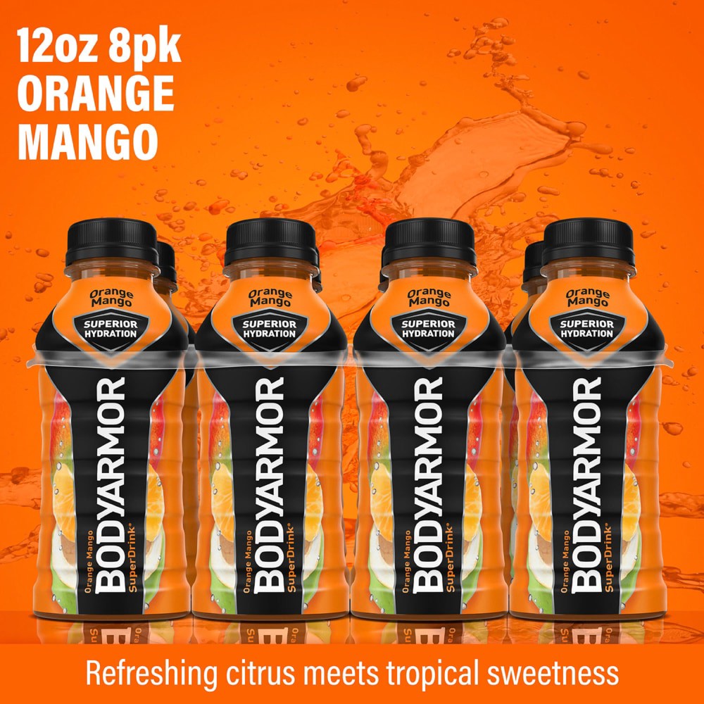 slide 2 of 6, BODYARMOR Orange Mango Electrolyte Sports Drink, 12 fl oz Bottles, 8 Pack, 8 ct
