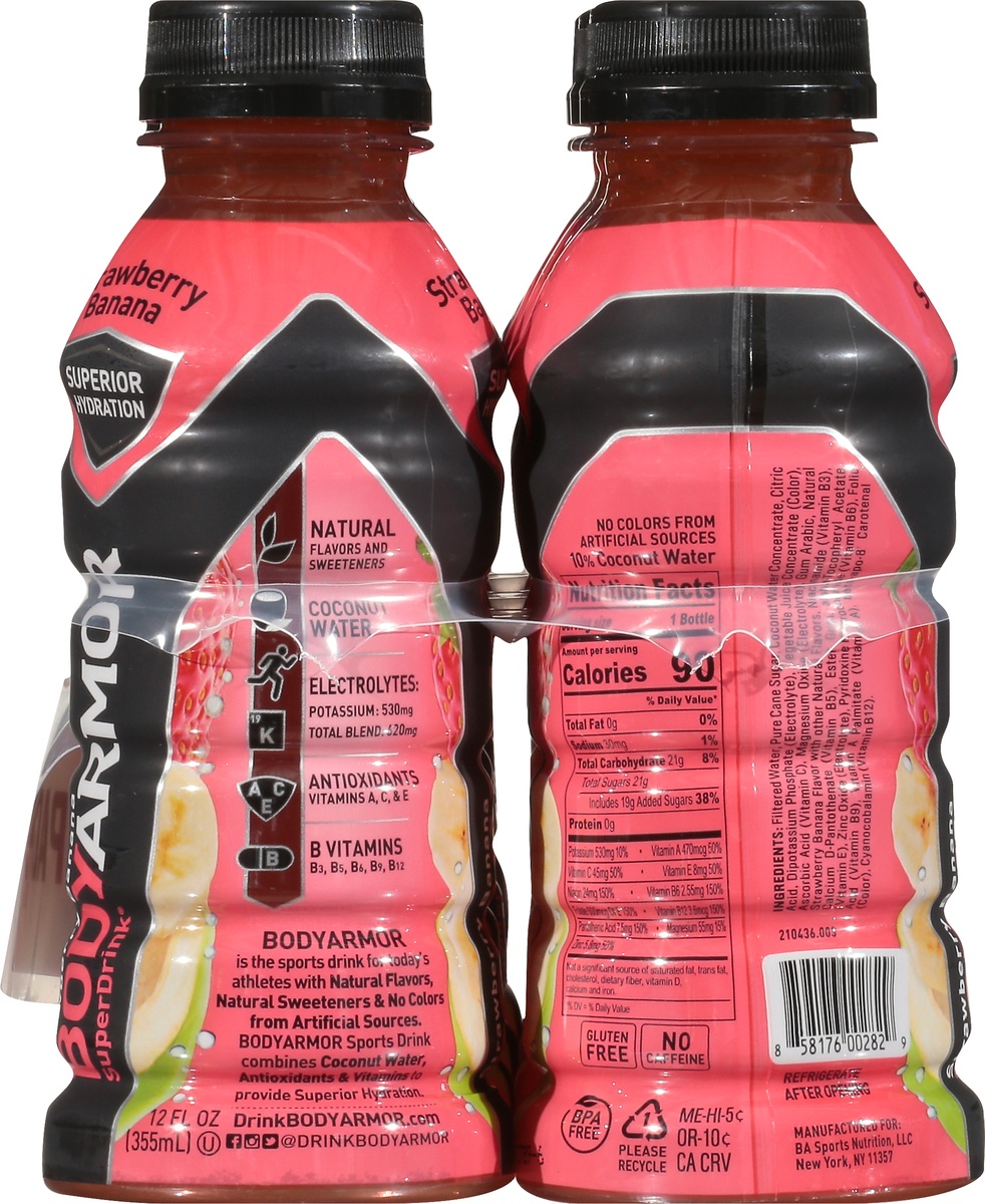 slide 8 of 10, BODYARMOR SuperDrink 8 Pack Strawberry Banana Sports Drink 8 ea, 8 ct; 12 fl oz