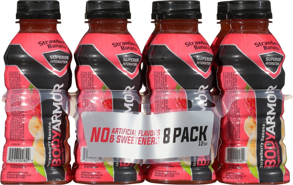 slide 7 of 10, BODYARMOR SuperDrink 8 Pack Strawberry Banana Sports Drink 8 ea, 8 ct; 12 fl oz