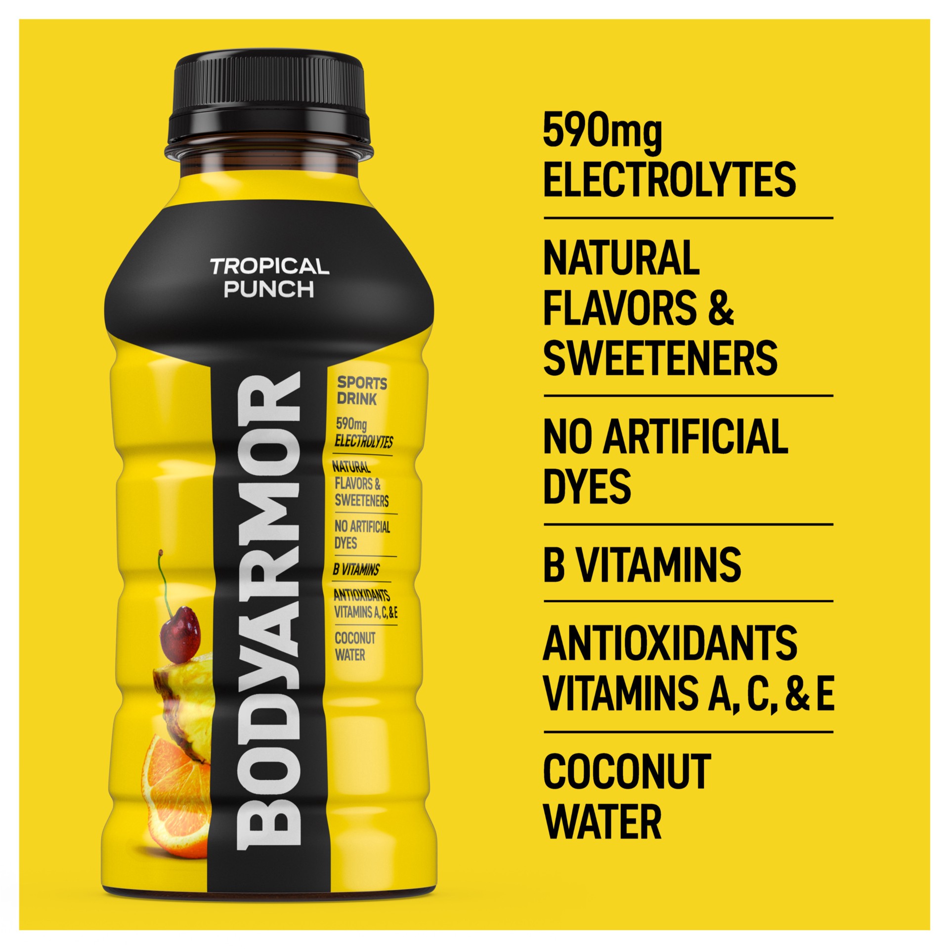 slide 4 of 5, BODYARMOR Tropical Punch Electrolyte Sports Drink, 12 fl oz Bottles, 8 Pack, 8 ct