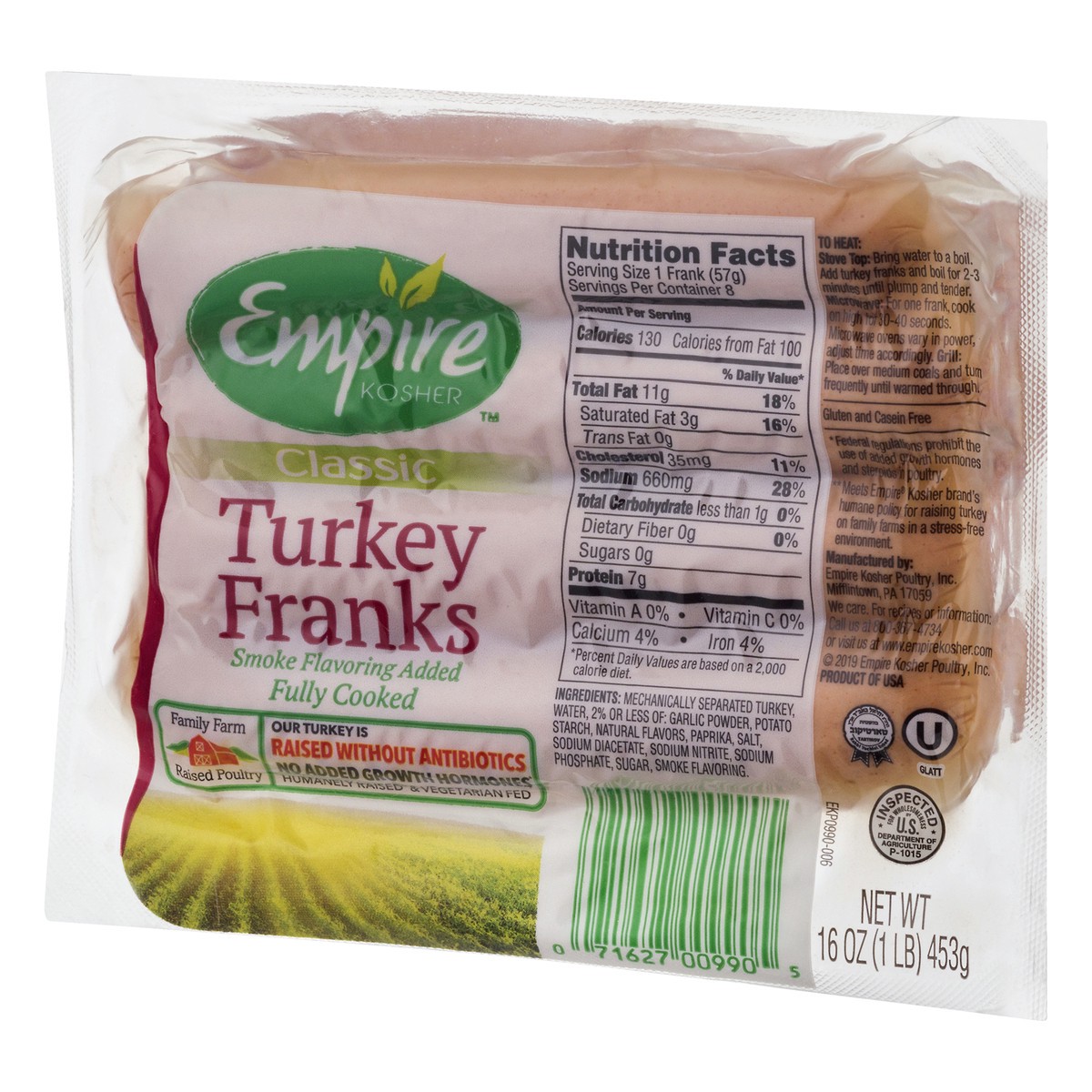 slide 9 of 9, Empire Kosher Classic Turkey Franks 16 oz, 16 oz