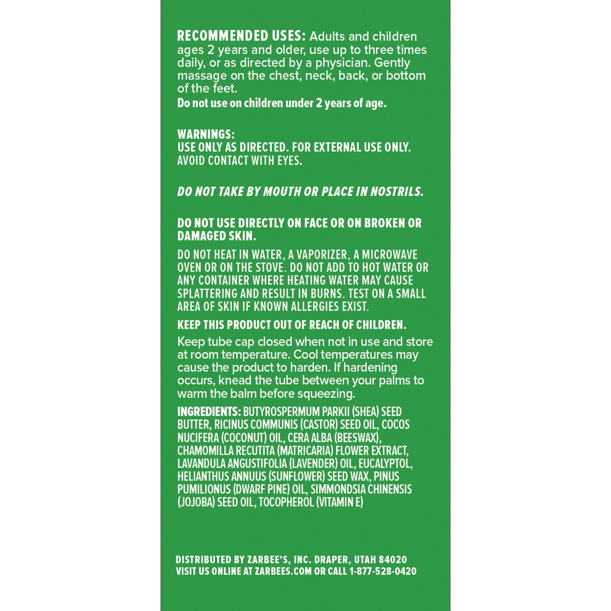 Zarbee's Naturals Chest Rub with Eucalyptus, Lavender, Pine & Beeswax 1