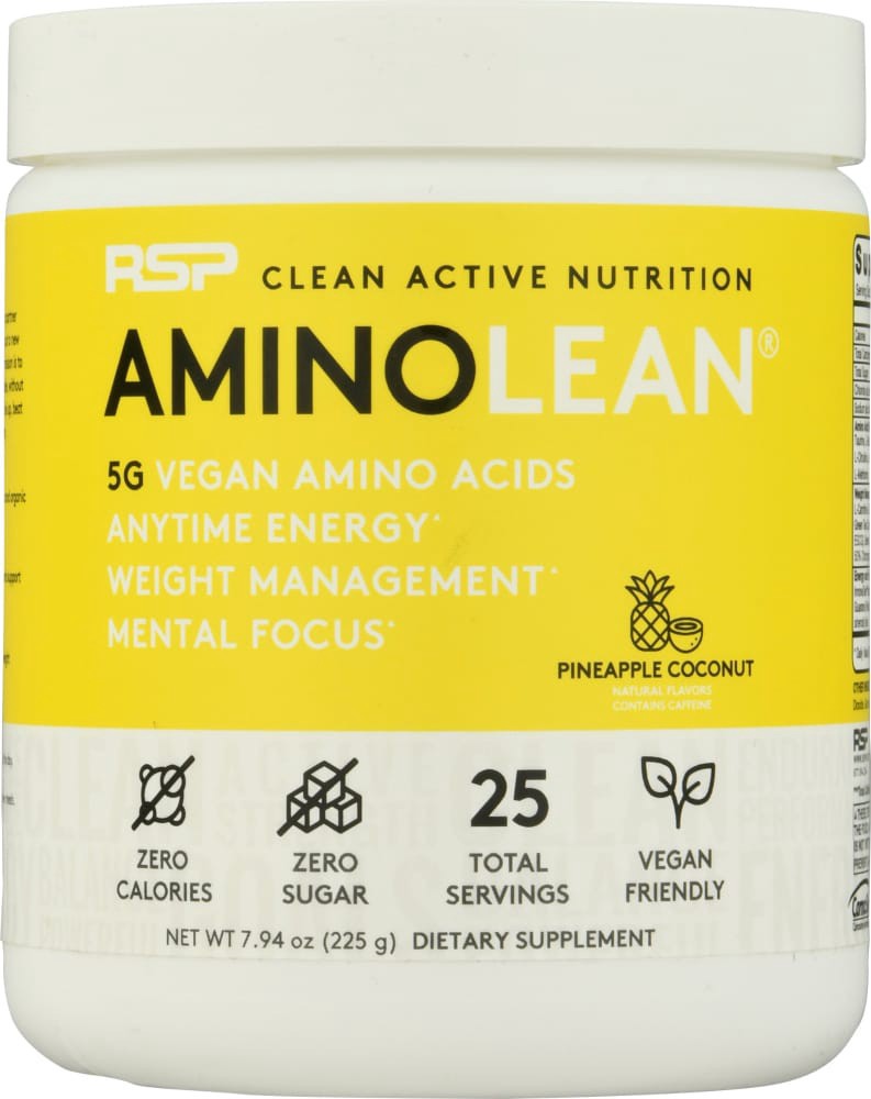 slide 2 of 3, Rspnutrition Vegan Aminolean Pineapple Coconut Dietary Supplement, 7.94 oz