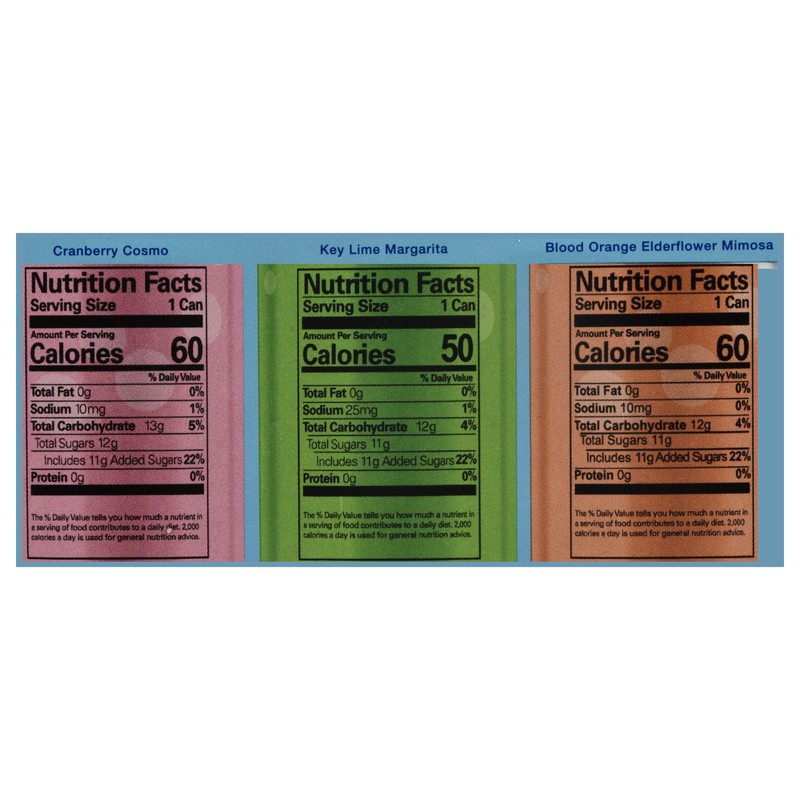 slide 2 of 5, Mingle Non-Alcoholic Blood Orange Elderflower Mimosa/Key Lime Margarita/Cranberry Cosmo Mocktails Party Pack 6 - 12 fl oz Cans, 6 ct