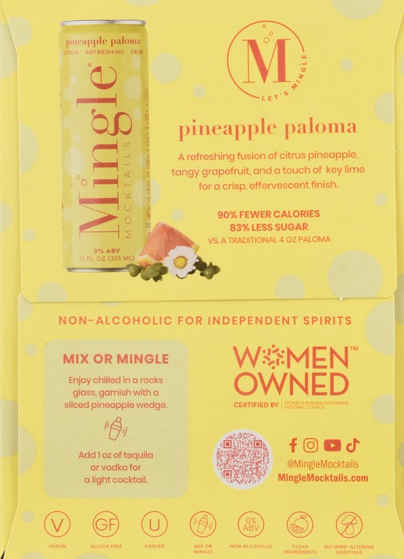 slide 2 of 5, Mingle Non-Alcoholic Pineapple Paloma Mocktails 4 - 12 fl oz Cans, 4 ct