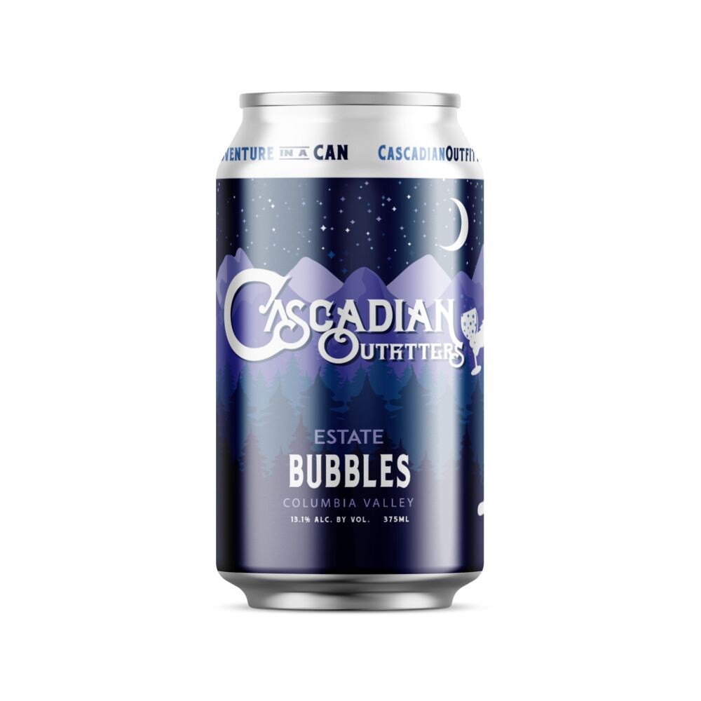 slide 2 of 3, Cascadian Outfitters Bubbles White Wine Blend, 375 ml