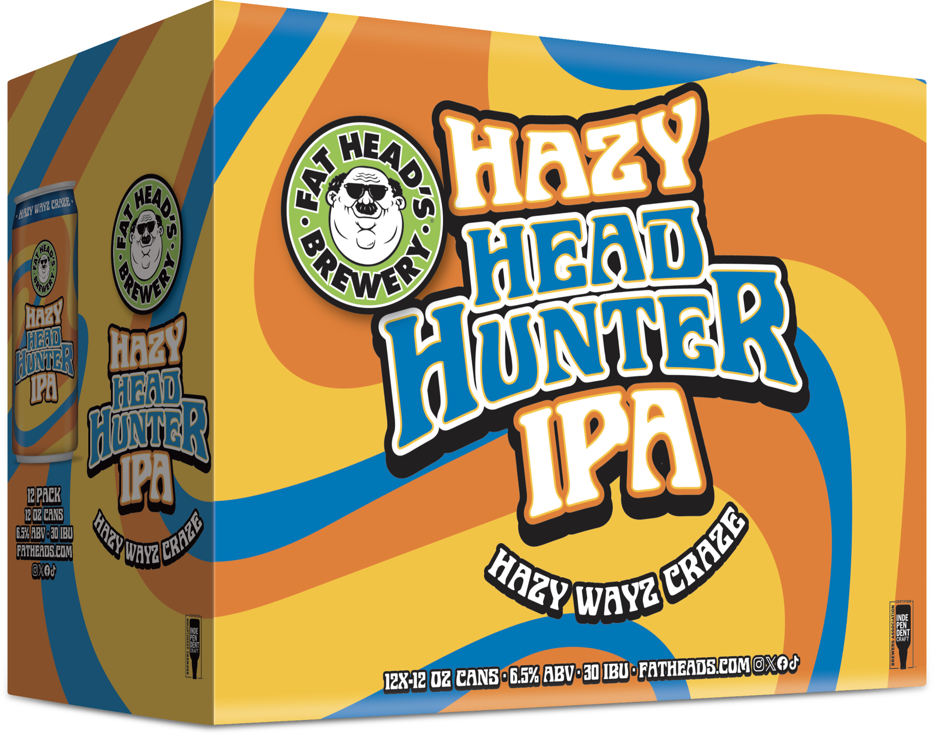 slide 1 of 1, Fat Head's Hazy Head Hunter IPA 12 Pack Cans, 144 oz