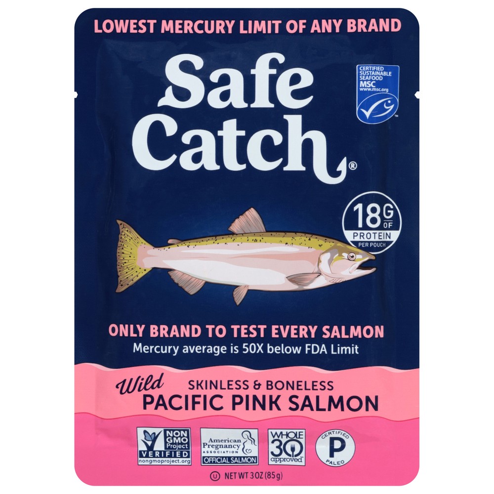 slide 1 of 1, Safe Catch Wild Skinless & Boneless Pacific Pink Salmon 3 oz, 3 oz