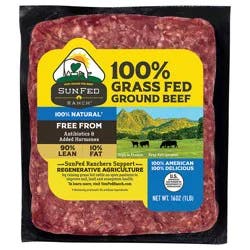 SunFed Ranch 100% Grass Fed Ground Beef 90% Lean