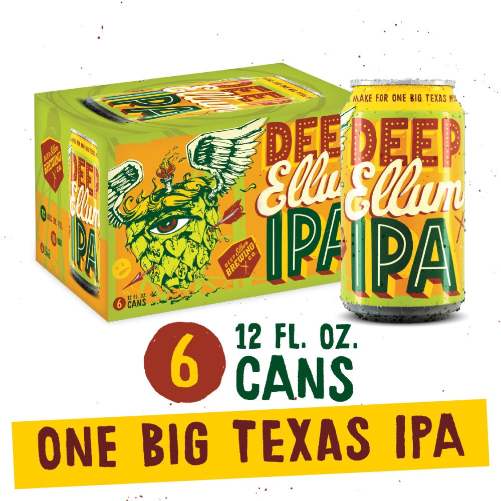 slide 4 of 5, Deep Ellum Brewing IPA IPA Craft Beer, 12 fl oz 6 Pack Cans, 7% ABV, 6 ct; 12 oz