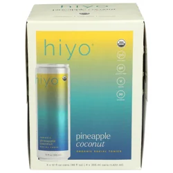 Hiyo Organic Pineapple Coconut Social Tonic 4 Pack