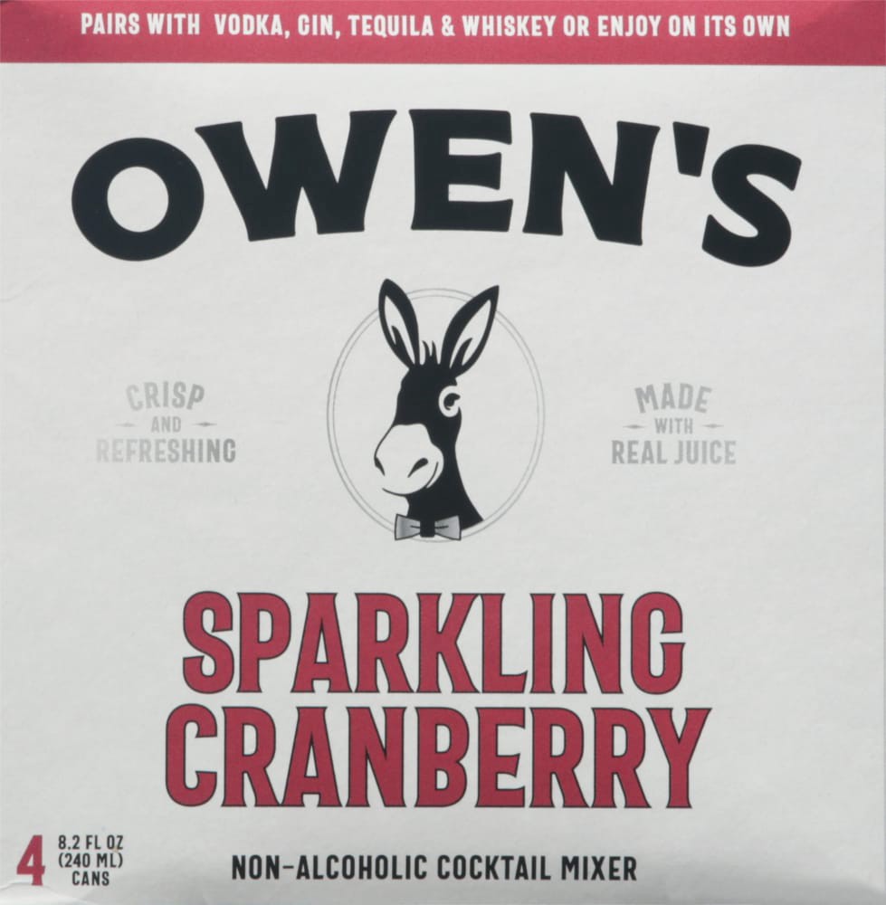 slide 2 of 4, Owen's Non-Alcoholic Sparkling Cranberry Cocktail Mixers 4 - 8.2 fl oz Cans, 4 ct; 8 oz