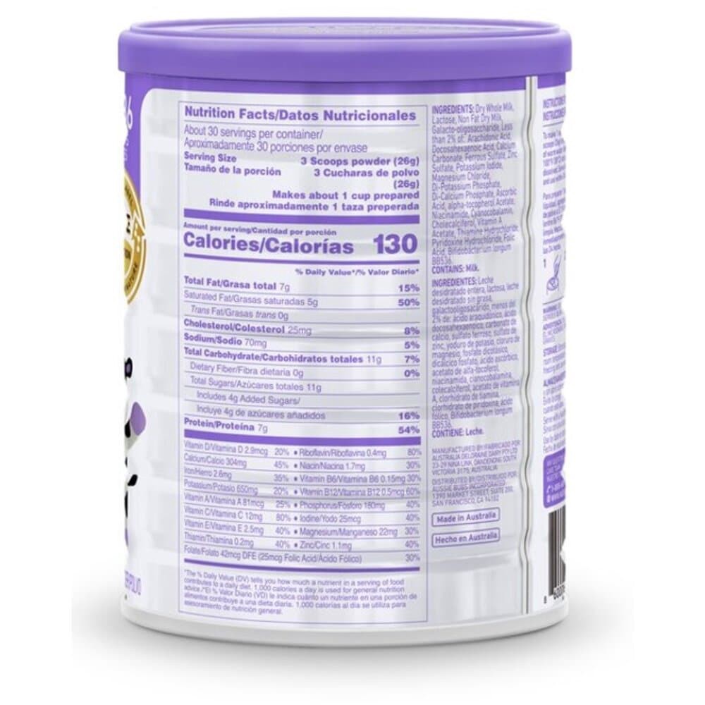 slide 2 of 2, Aussie Bubs Grass Fed Nutritional Milk-Based Toddler Formula, 28.2 oz