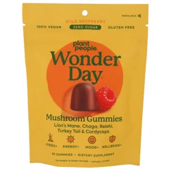 Plant People Wild Raspberry WonderDay Mushroom Gummies