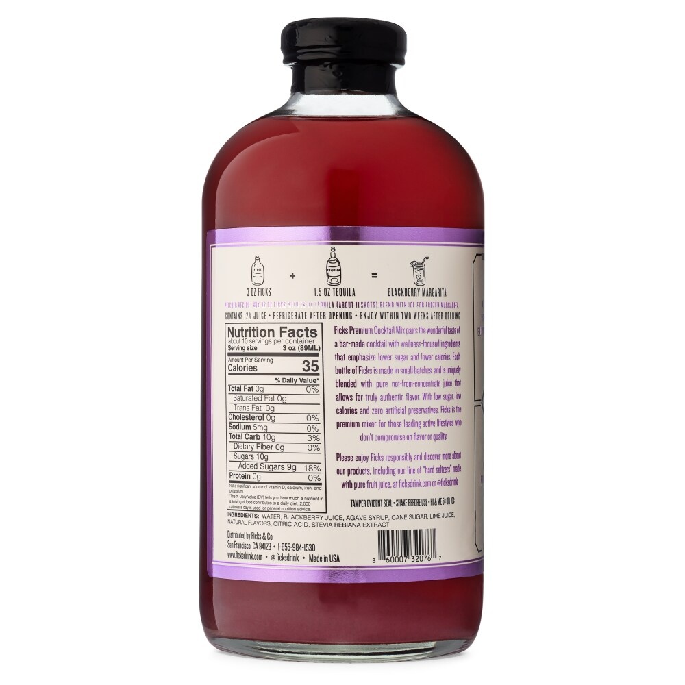 slide 1 of 2, Ficks Blackberry Margarita Premium Cocktail Mix, 32 fl oz