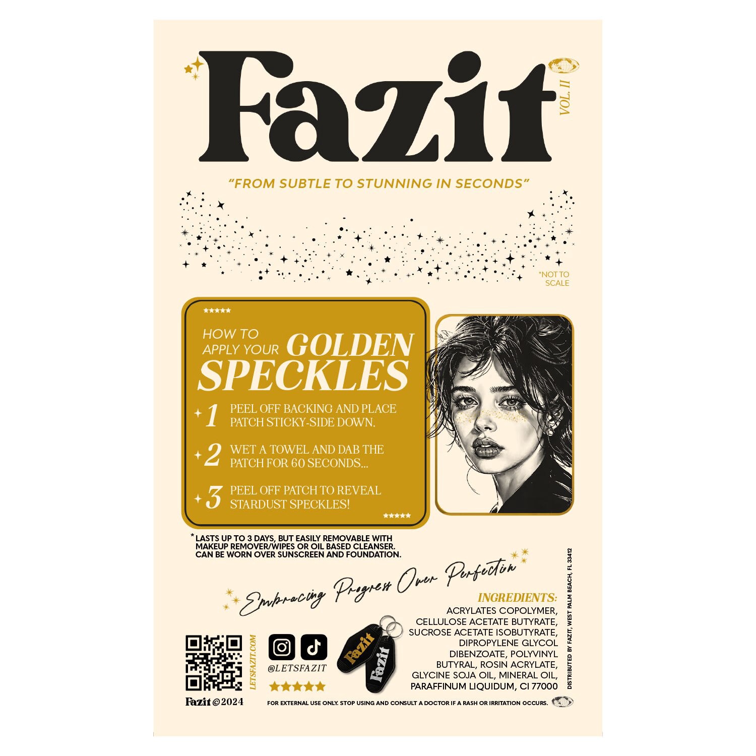 slide 2 of 3, NON BRAND Gold Freckle Speckles Makeup Patches, 6 ct