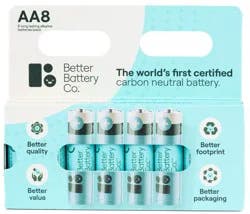 Better Battery Co. 8pk Alkaline AA Household Batteries