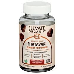 Elevate Organic Pomegranate + Raspberry Flavor Shatavari For Women Gummies