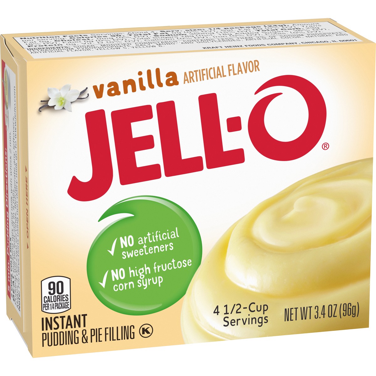 slide 4 of 8, Jell-O Vanilla Artificially Flavored Instant Pudding & Pie Filling Mix, 3.4 oz. Box, 3.4 oz