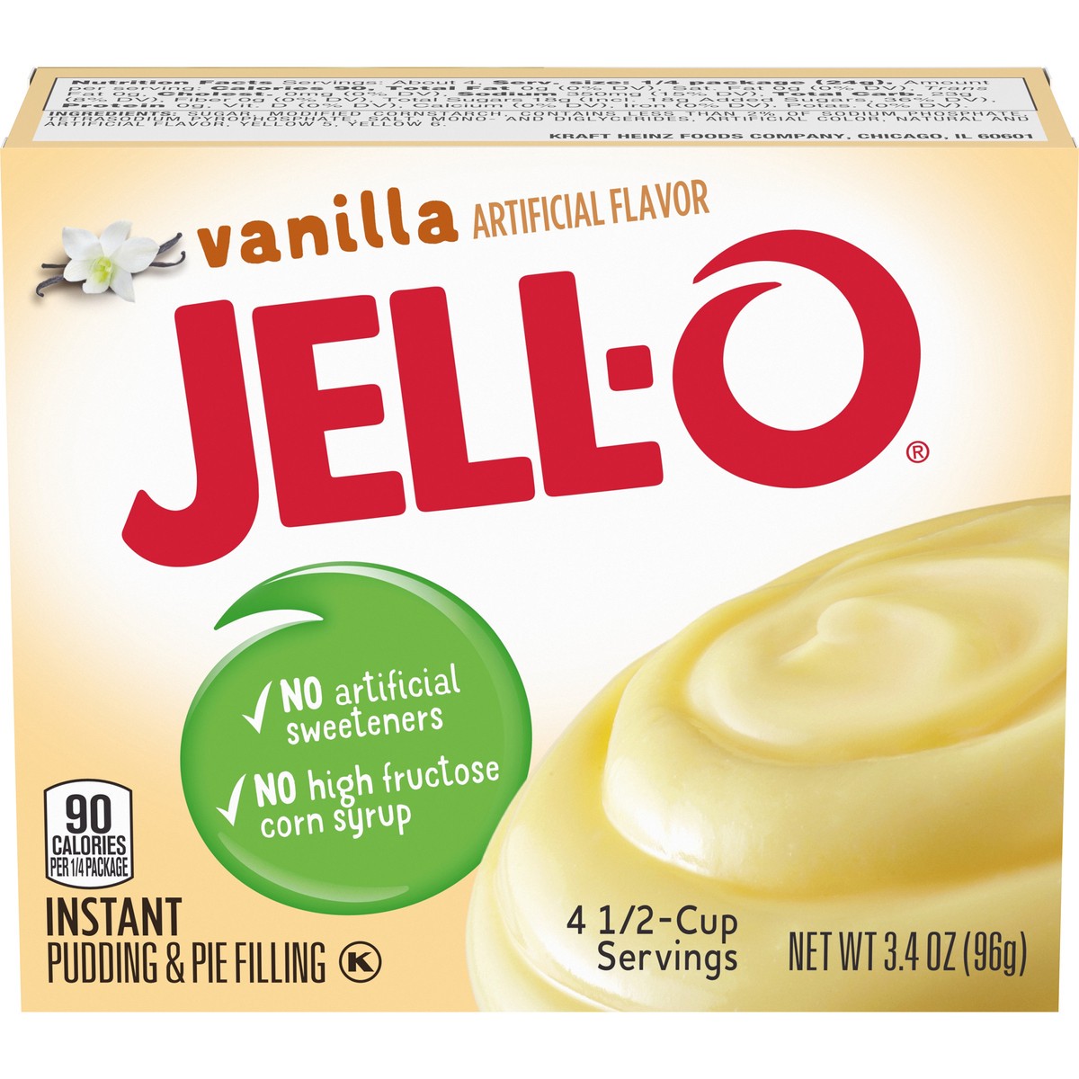 slide 1 of 8, Jell-O Vanilla Artificially Flavored Instant Pudding & Pie Filling Mix, 3.4 oz. Box, 3.4 oz
