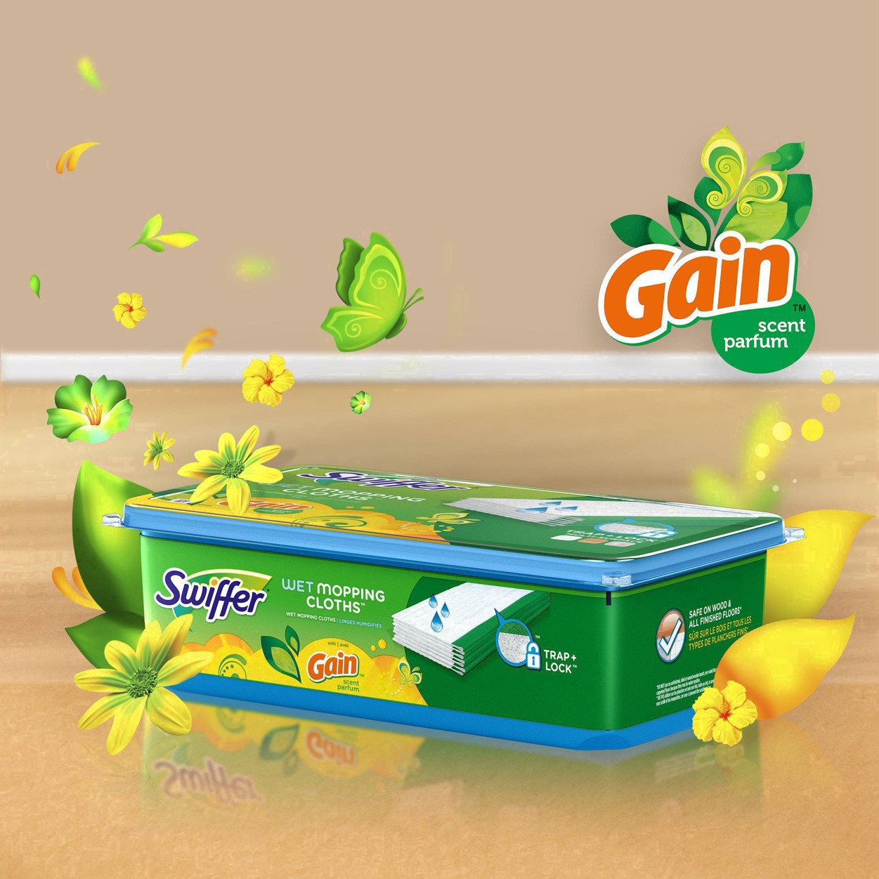 slide 89 of 98, Swiffer Sweeper Wet Mopping Cloth Refills for Floor Mopping and Cleaning, Multi-Surface Floor Cleaner with Gain Original Scent, 24 Count, 24 ct