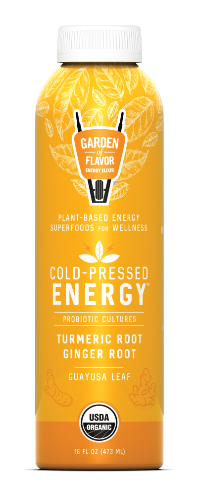 slide 1 of 1, Garden Of Flavor Cold-Pressed Energy Turmeric Root Ginger Root Juice, 16 fl oz