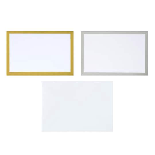 slide 1 of 2, Mini Gold & Silver Border Card & Envelope Set By Recollections, 2.25 in x 3.25 in