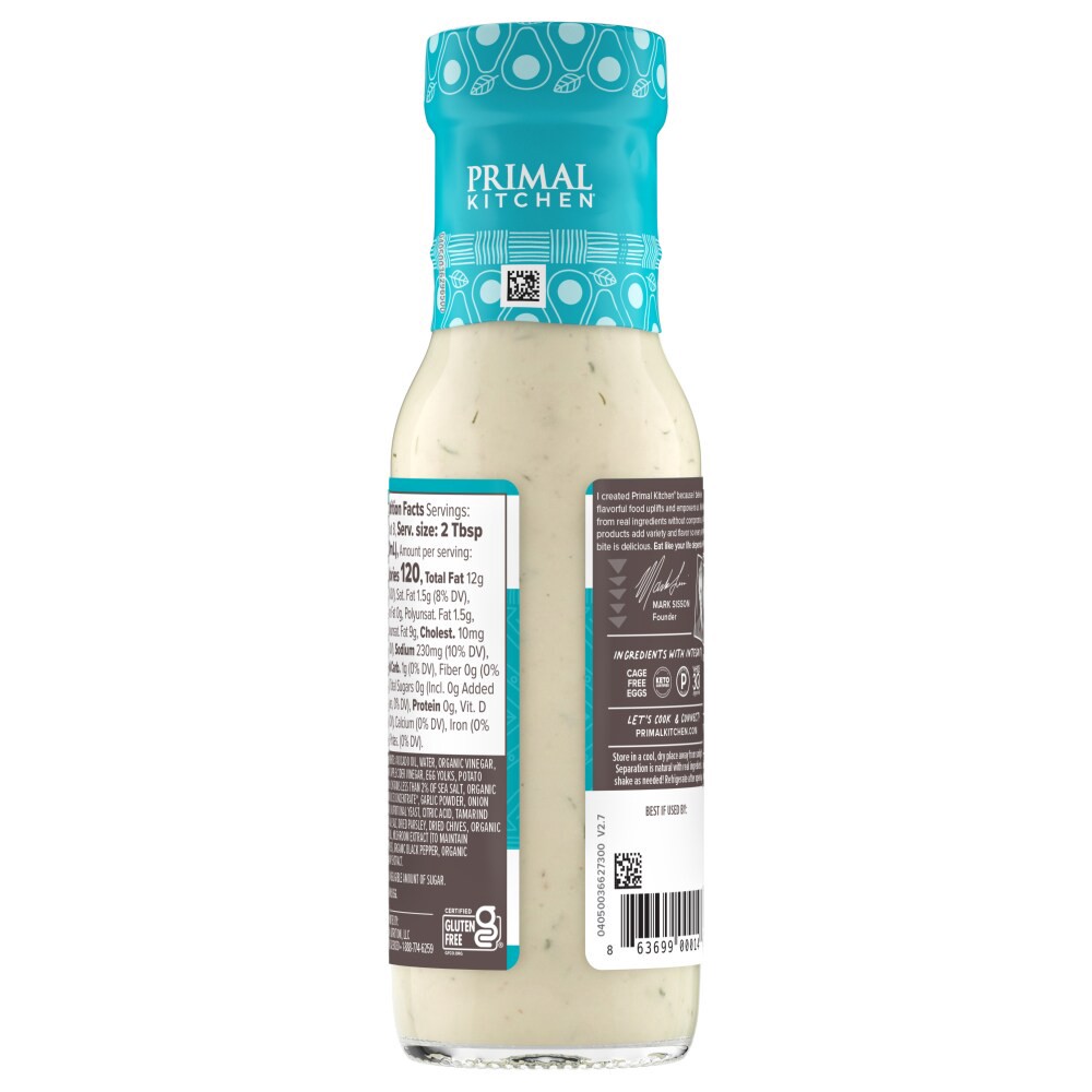 slide 2 of 5, Primal Kitchen Dairy-Free Ranch Dressing with Avocado Oil- 8 fl oz, 8 fl oz