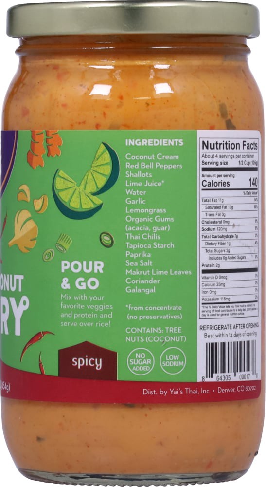 slide 4 of 4, Yai's Thai Red Thai Coconut Curry 16 oz, 1 ct